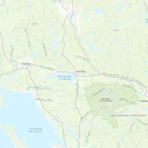 Radar near North Bay at now — 12:54 am EDT, Sat Jul 11