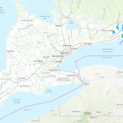 Radar near Oakville at now — 12:54 am EDT, Sat Jul 11