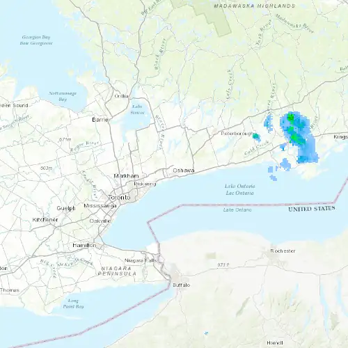 Radar near Oshawa at now — 12:48 am EDT, Sat Jul 11