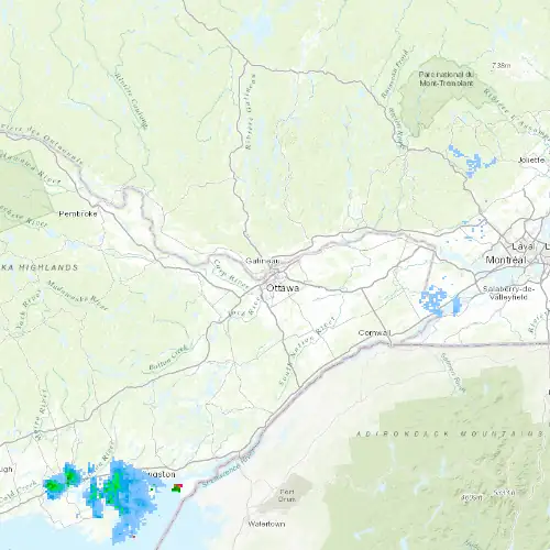 Radar near Ottawa (Kanata - Orléans) at now — 2:12 am EDT, Sat Jul 11