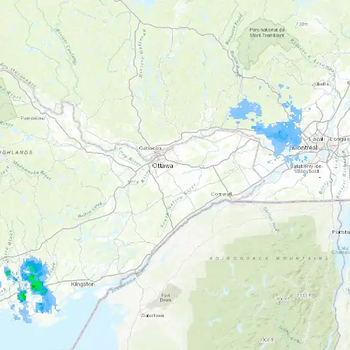 Radar near Ottawa (Richmond - Metcalfe) at now — 1:00 am EDT, Sat Jul 11