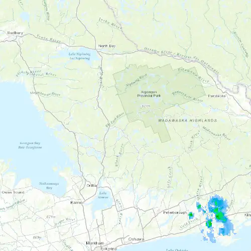 Radar near Oxtongue Lake at now — 1:00 am EDT, Sat Jul 11