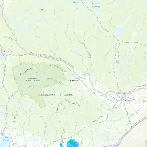 Radar near Petawawa at now — 12:54 am EDT, Sat Jul 11