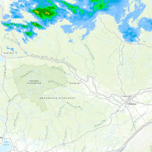 Radar near Petawawa at now — 11:00 pm EDT, Mon Sep 7