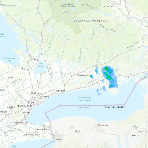 Radar near Peterborough at now — 12:48 am EDT, Sat Jul 11