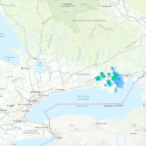 Radar near Peterborough at now — 2:00 am EDT, Sat Jul 11