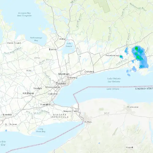 Radar near Pickering at now — 12:48 am EDT, Sat Jul 11