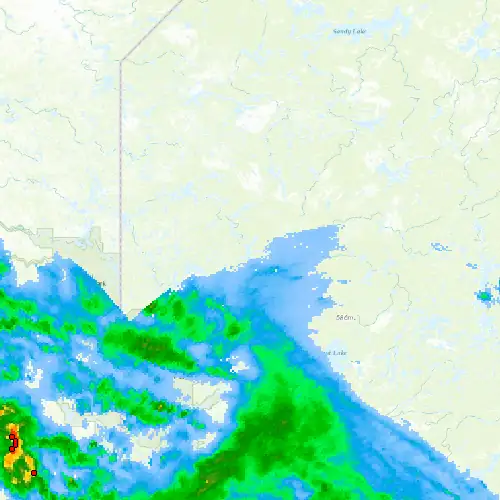 Radar near Pikangikum at now — 11:00 pm EDT, Mon Sep 7