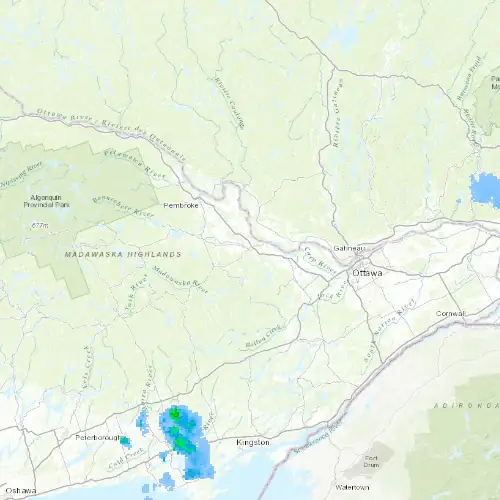 Radar near Renfrew at now — 12:48 am EDT, Sat Jul 11