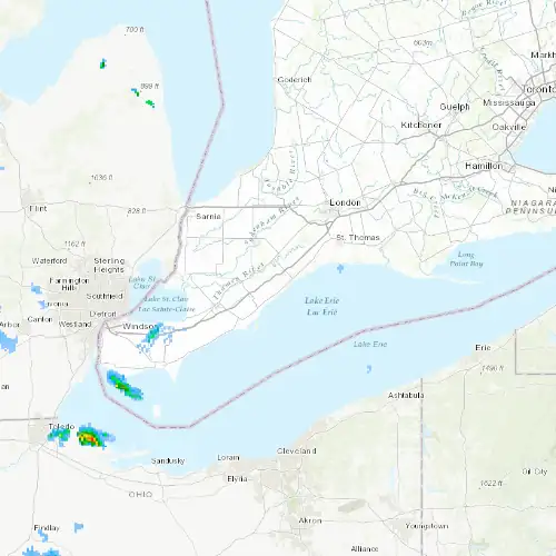 Radar near Rodney at now — 12:48 am EDT, Sat Jul 11