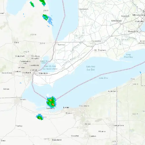 Radar near Rondeau (Provincial Park) at now — 2:12 am EDT, Sat Jul 11