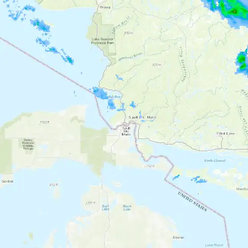 Radar near Sault Ste. Marie at now — 11:00 pm EDT, Mon Sep 7