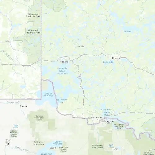Radar near Sioux Narrows at now — 12:54 am EDT, Sat Jul 11
