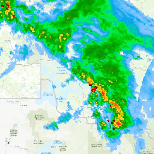 Radar near Sioux Narrows at now — 11:00 pm EDT, Mon Sep 7