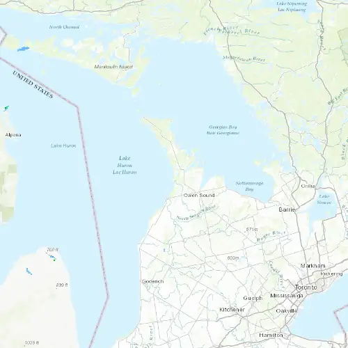 Radar near South Bruce Peninsula at now — 1:00 am EDT, Sat Jul 11