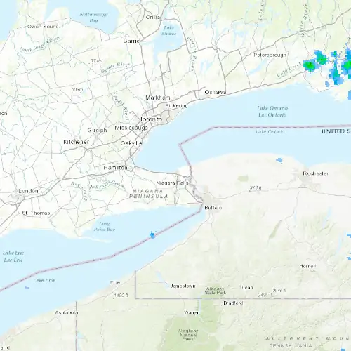 Radar near St. Catharines at now — 2:06 am EDT, Sat Jul 11