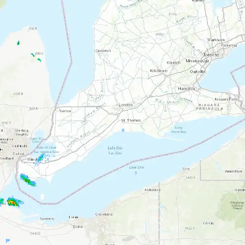 Radar near St. Thomas at now — 12:48 am EDT, Sat Jul 11