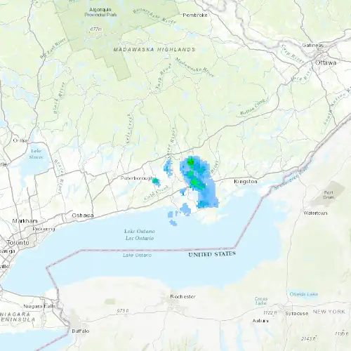 Radar near Stirling at now — 12:48 am EDT, Sat Jul 11