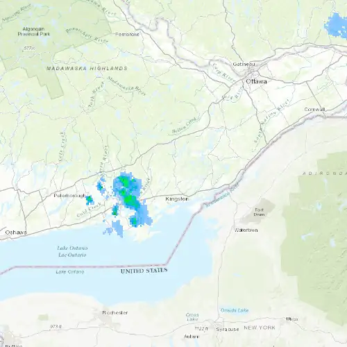 Radar near Sydenham at now — 12:54 am EDT, Sat Jul 11