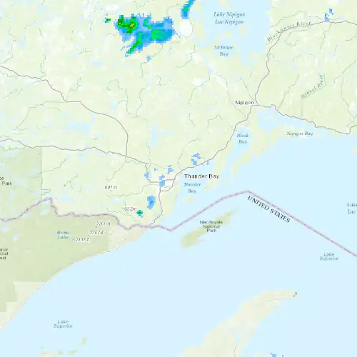 Radar near Thunder Bay at now — 12:54 am EDT, Sat Jul 11