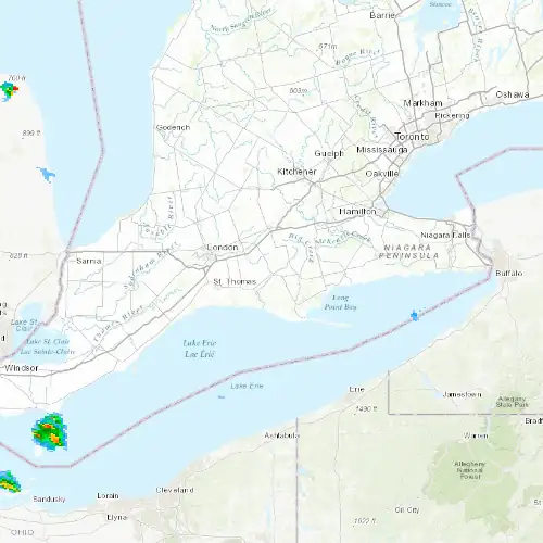 Radar near Tillsonburg at now — 2:06 am EDT, Sat Jul 11