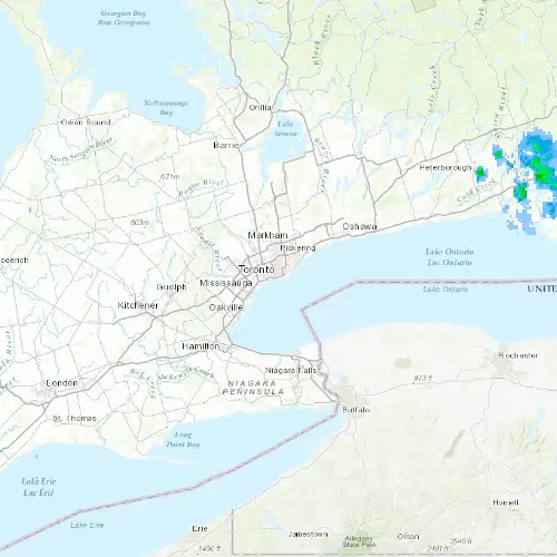 Radar near Toronto Island at now — 1:00 am EDT, Sat Jul 11