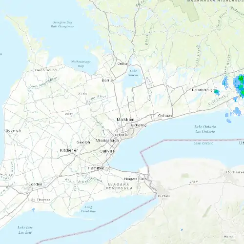 Radar near Vaughan at now — 12:48 am EDT, Sat Jul 11