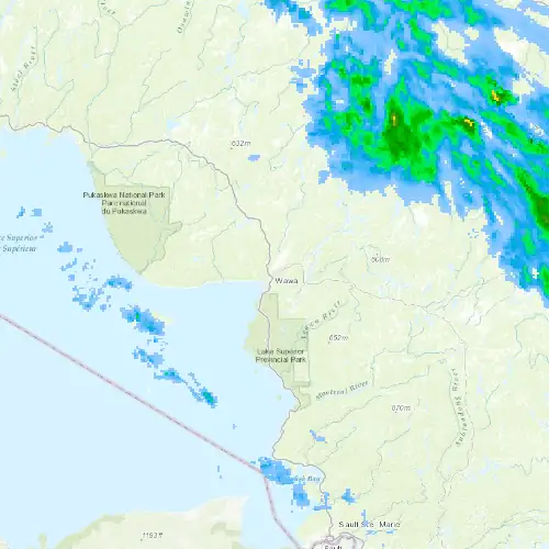 Radar near Wawa at now — 11:00 pm EDT, Mon Sep 7