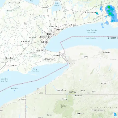 Radar near Welland at now — 12:48 am EDT, Sat Jul 11