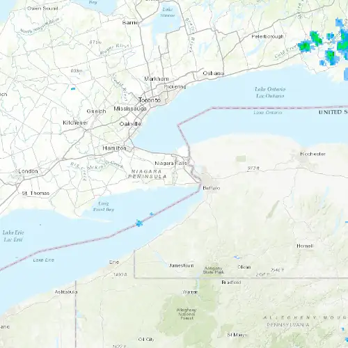 Radar near Welland at now — 2:00 am EDT, Sat Jul 11