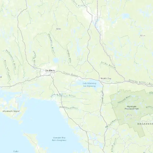 Radar near West Nipissing at now — 1:00 am EDT, Sat Jul 11