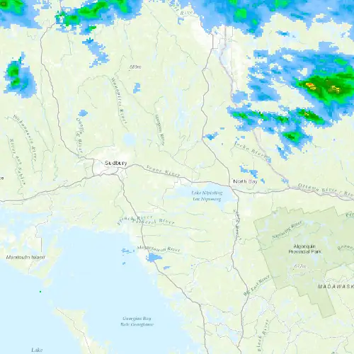 Radar near West Nipissing at now — 11:00 pm EDT, Mon Sep 7