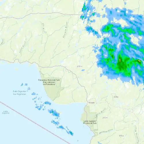 Radar near White River at now — 11:00 pm EDT, Mon Sep 7