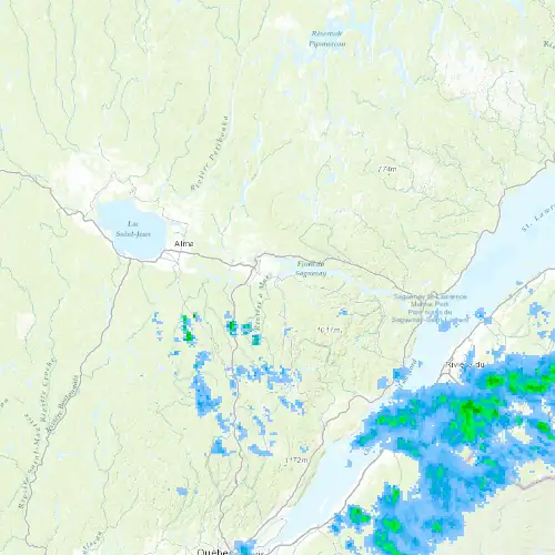 Radar near Bagotville at now — 10:48 pm EDT, Mon Sep 7