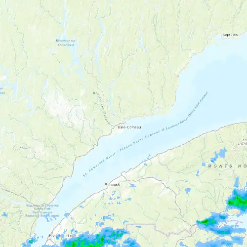 Radar near Baie-Comeau at now — 10:54 pm EDT, Mon Sep 7