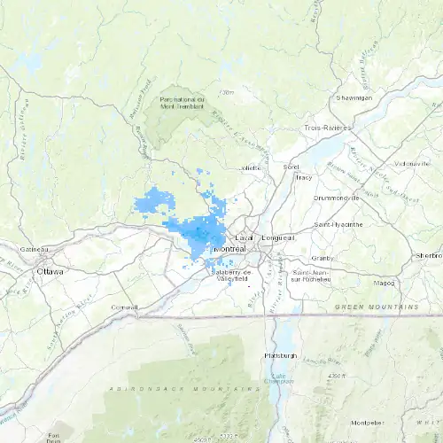 Radar near Blainville at now — 1:00 am EDT, Sat Jul 11