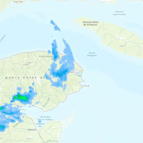 Radar near Forillon at now — 10:42 pm EDT, Mon Sep 7