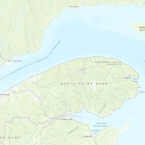 Radar near Gaspésie (Parc national) at now — 2:12 am EDT, Sat Jul 11