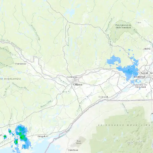 Radar near Gatineau at now — 1:00 am EDT, Sat Jul 11