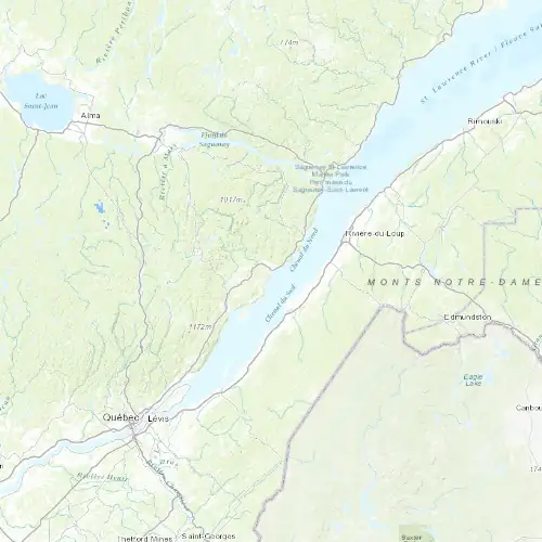 Radar near La Malbaie at now — 1:00 am EDT, Sat Jul 11
