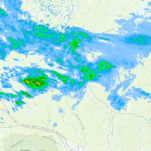 Radar near La Vérendrye (Réserve faunique) at now — 10:54 pm EDT, Mon Sep 7