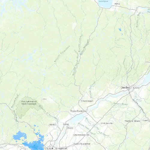 Radar near Mauricie at now — 1:00 am EDT, Sat Jul 11