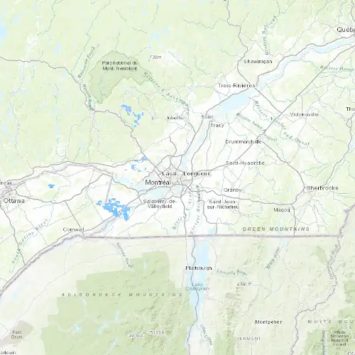 Radar near Montréal at now — 2:06 am EDT, Sat Jul 11