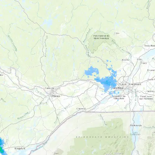 Radar near Papineau at now — 1:00 am EDT, Sat Jul 11