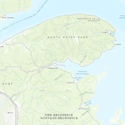 Radar near Pointe-à-la-Croix at now — 1:00 am EDT, Sat Jul 11
