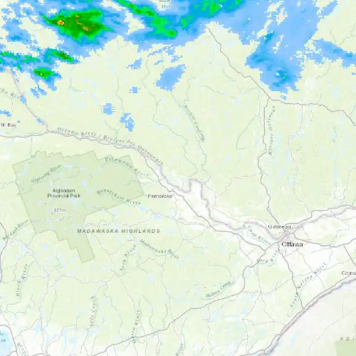 Radar near Pontiac at now — 10:48 pm EDT, Mon Sep 7