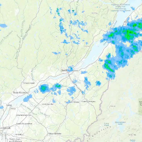 Radar near Québec at now — 10:42 pm EDT, Mon Sep 7