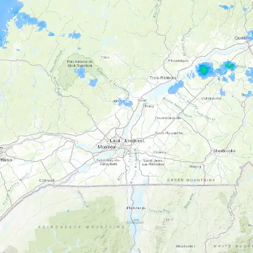 Radar near Repentigny at now — 10:42 pm EDT, Mon Sep 7