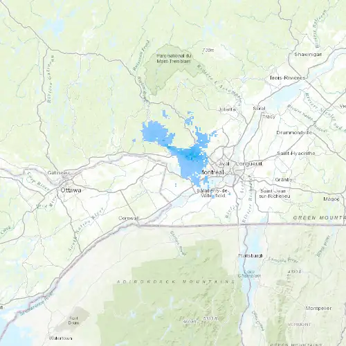 Radar near Rigaud at now — 12:48 am EDT, Sat Jul 11