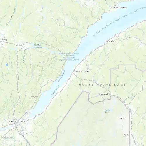 Radar near Rivière-du-Loup at now — 1:00 am EDT, Sat Jul 11